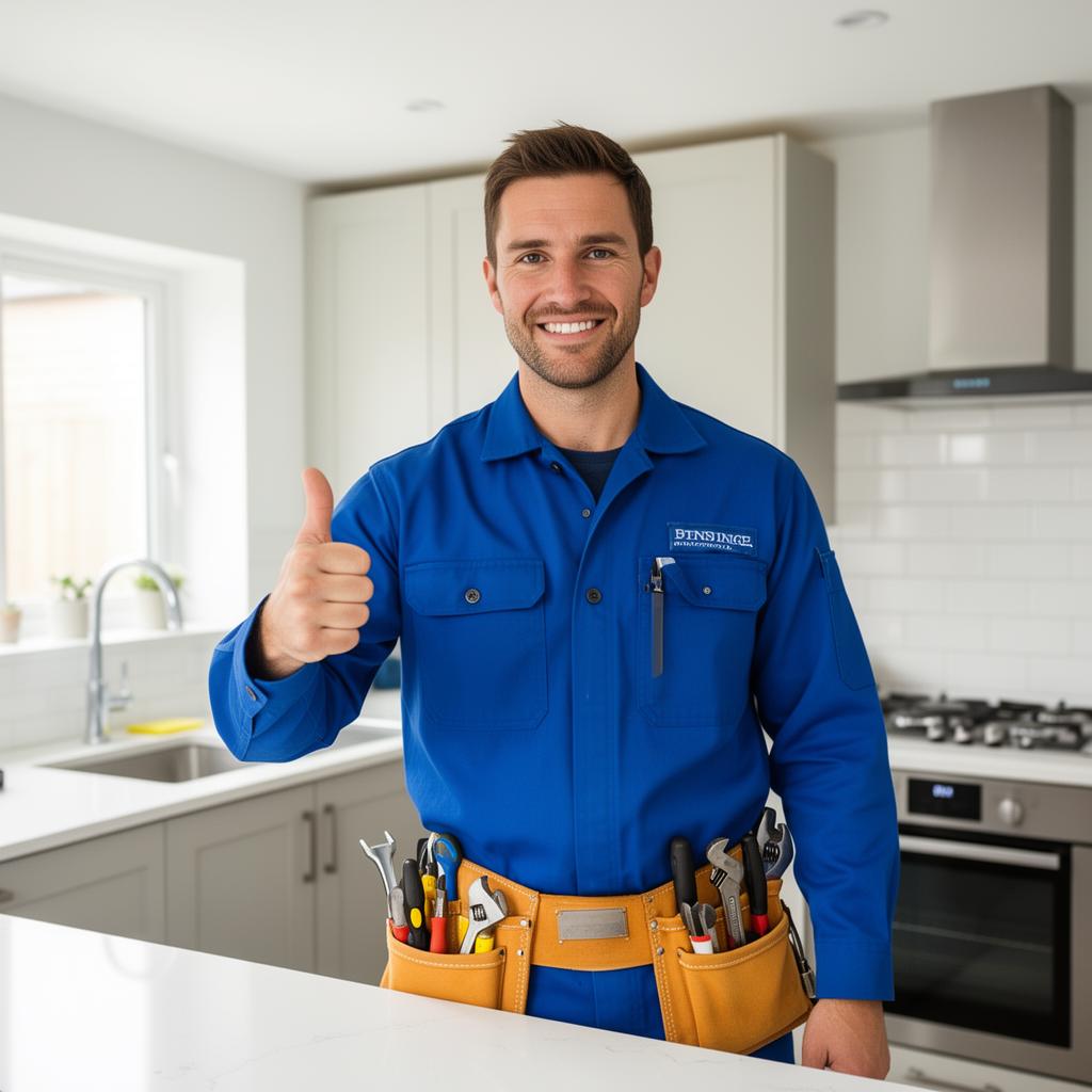 Technicien souriant, mission réussie